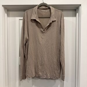 Abercrombie & Fitch Beige Long Sleeve Linen Shirt